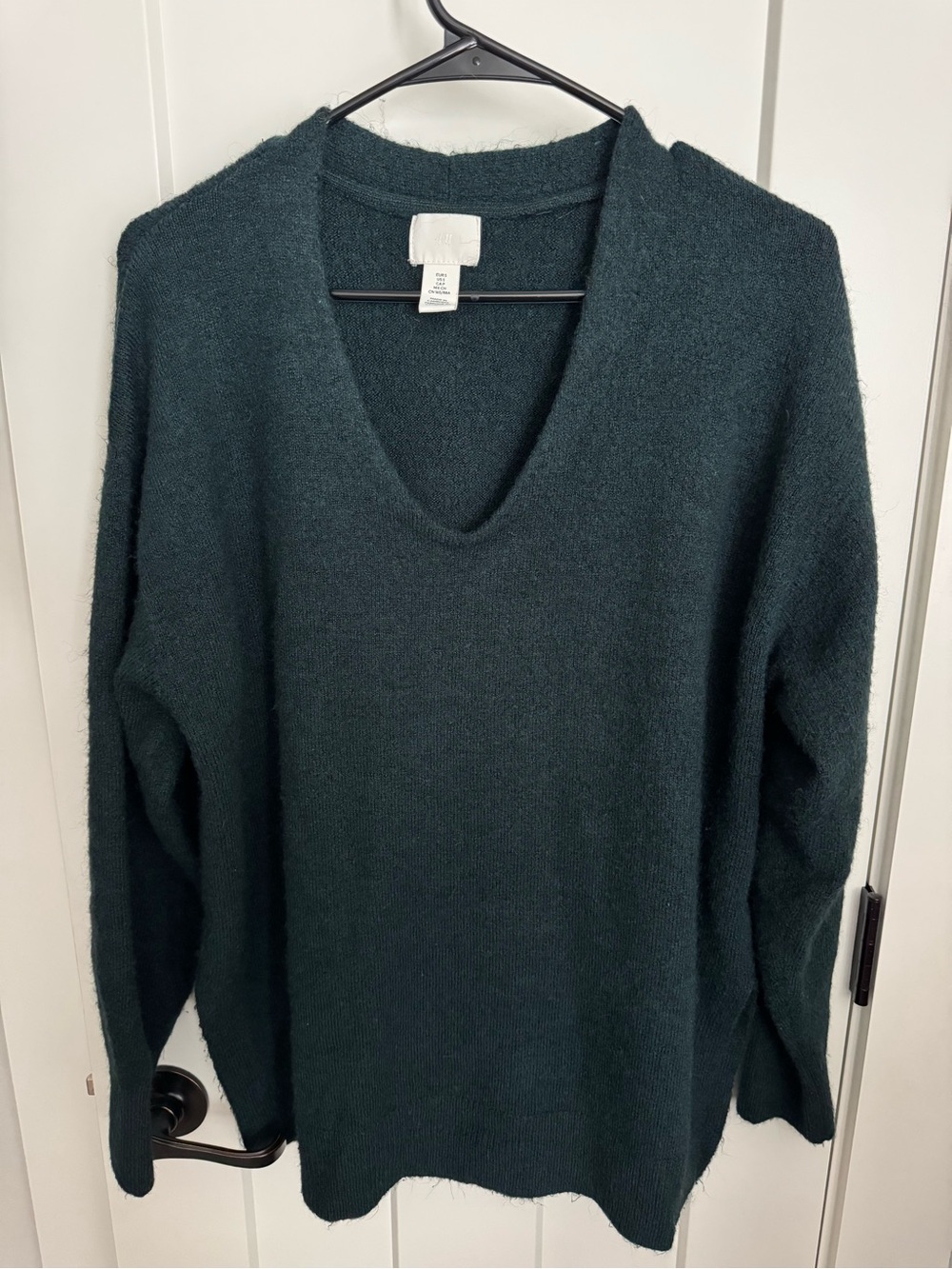 H&M Emerald Green Oversized V-Neck Sweater